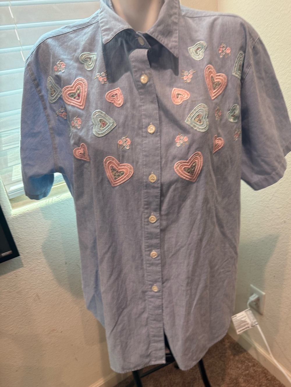 VINTAGE MYSTIC BLUES Retro Button Down‎ Shirt